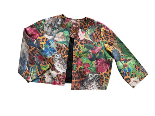 Chaqueta estilo Chanel forrada de gabardina de algodón pintada a mano | Bad Sisters