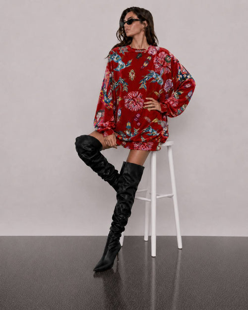 Polerón Oversize Velvet Geisha Roja | PRE ORDEN - imagen 1