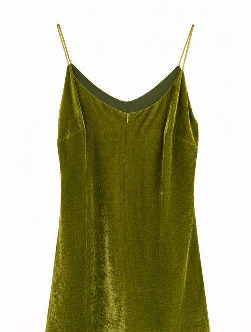 Vestido pabilo Velvet verde | Bad Sisters