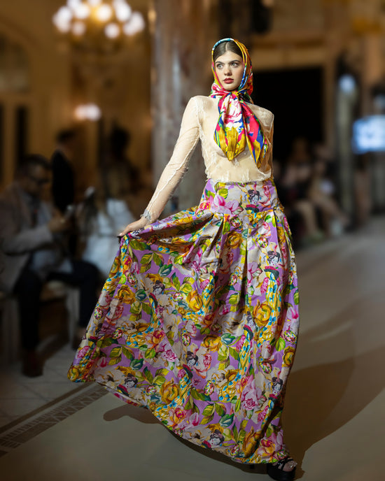 Falda maxi con Rebeca geisha rose Agotada