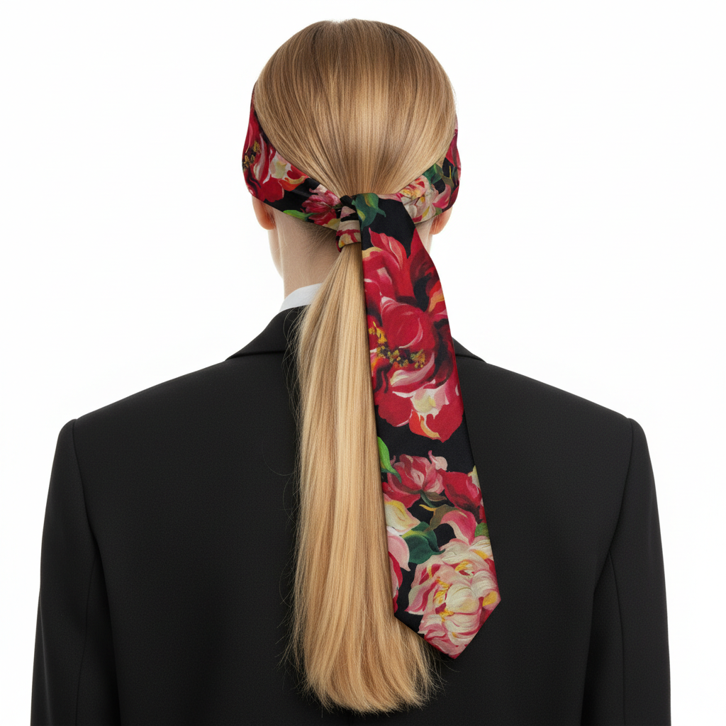 Corbata de Seda Twill Bad Sisters Rose Negro contactanos x emvio el mismo día  )