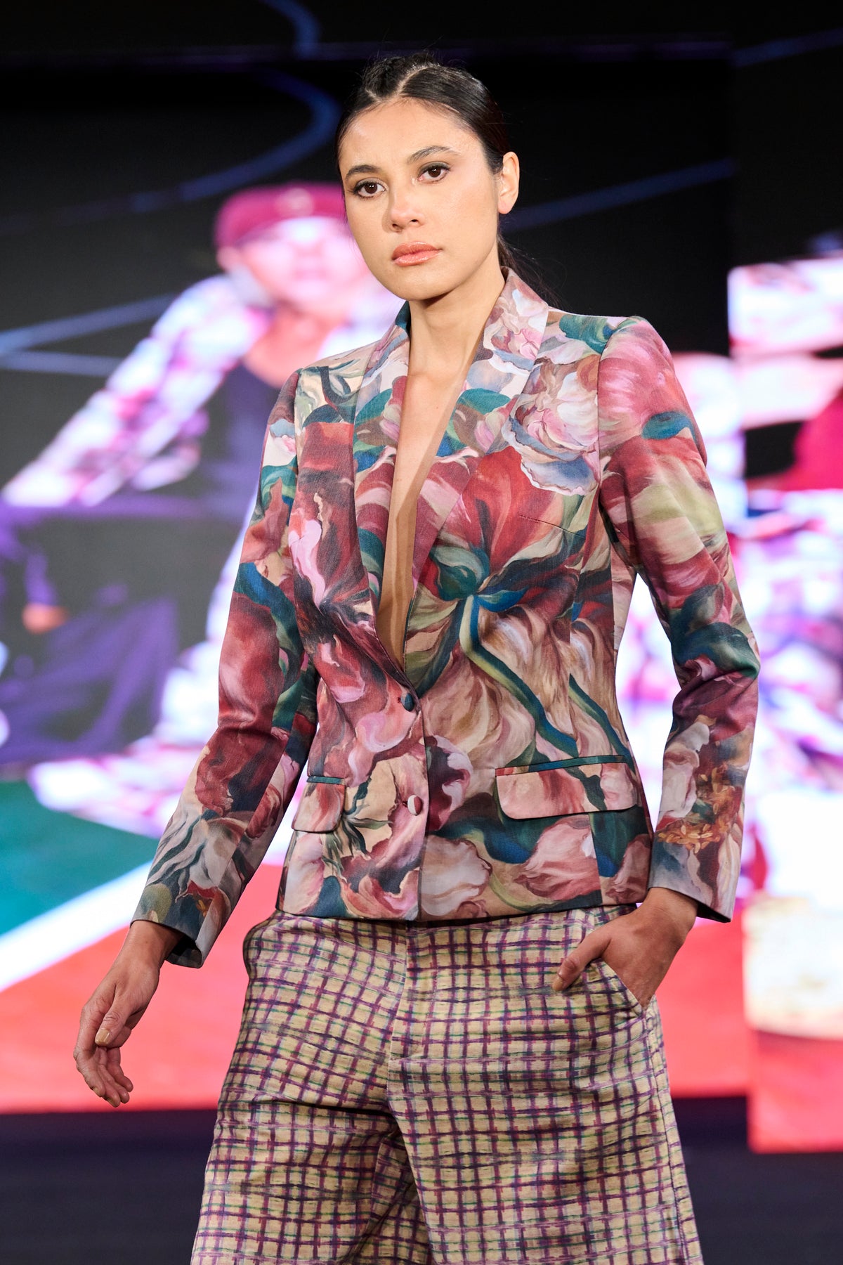 Blazer Cuadro Gabardina