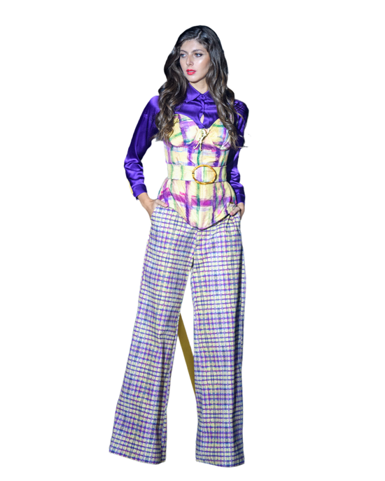 PANTALÓN SASTRE ESCOCÉS ALGODÓN