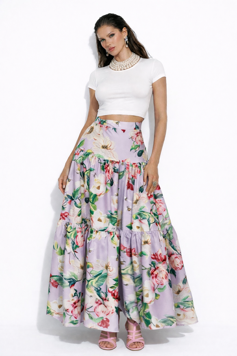 Falda Rebeca Colibrí Malva