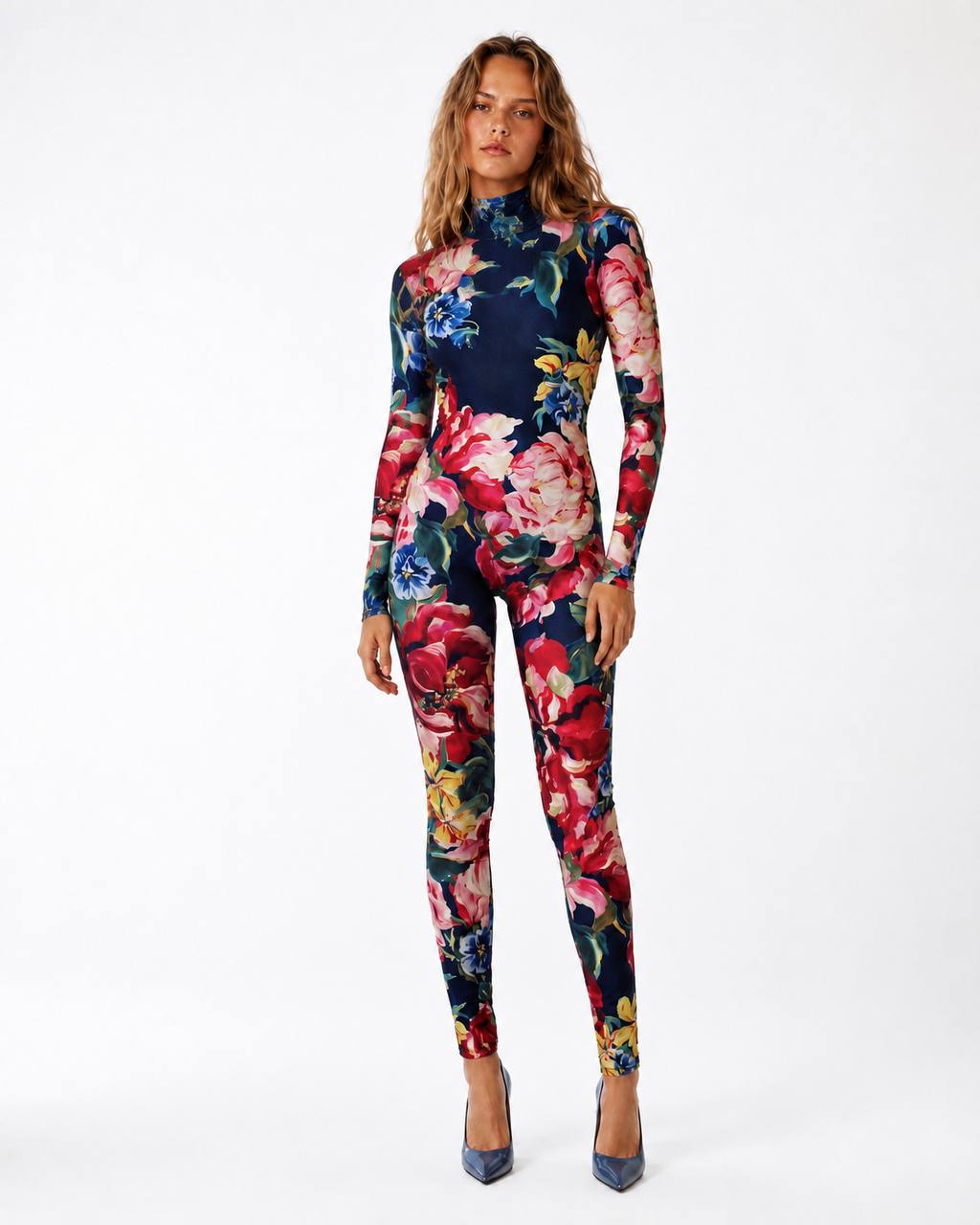 Enterito Lycra Flores The Chilean Way en modelo