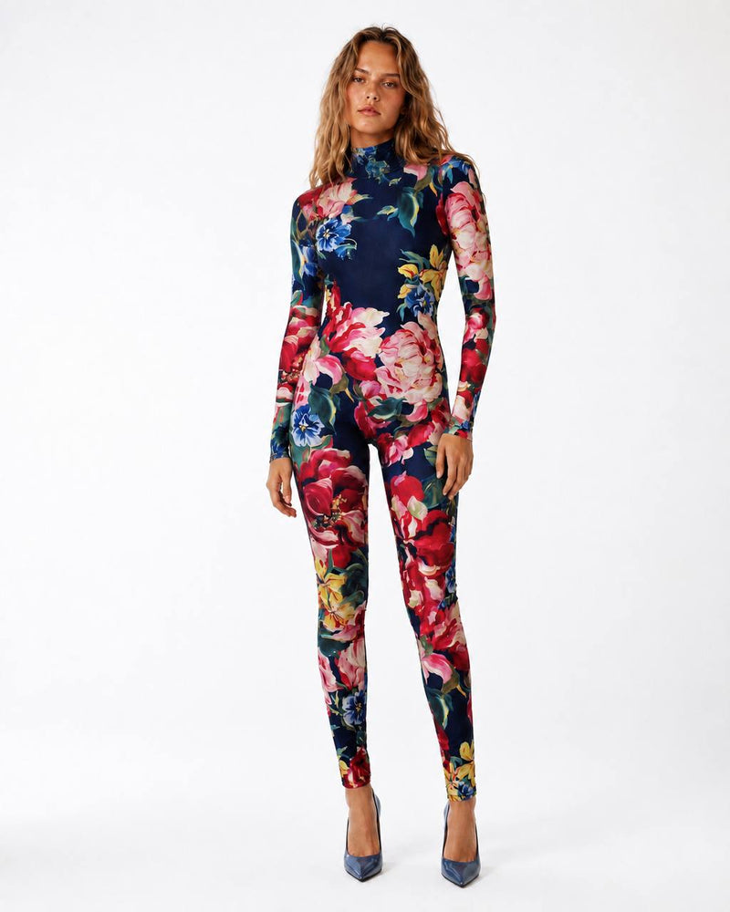 Enterito Lycra Flores The Chilean Way en modelo