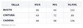 Guía de tallas combinadas