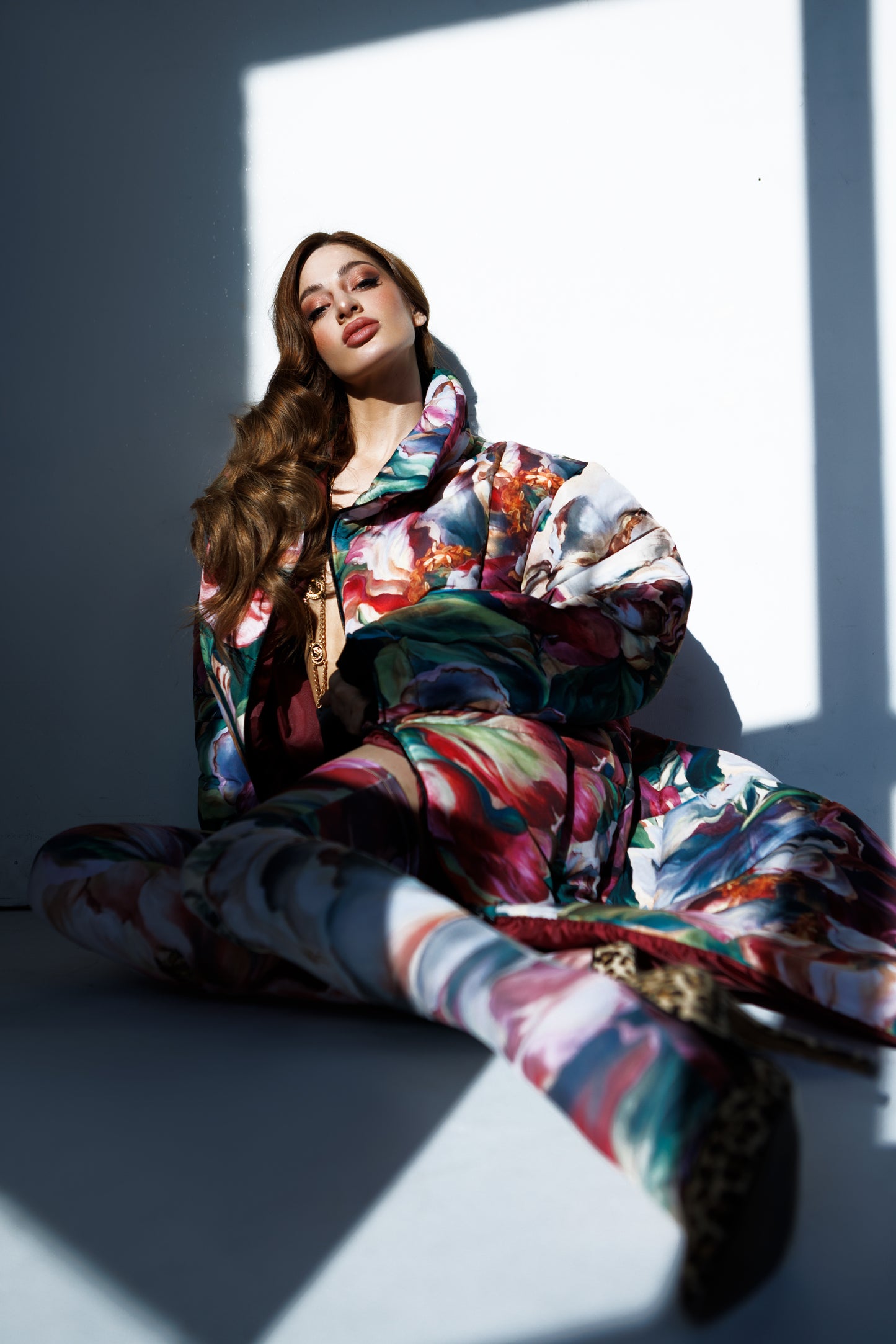 PARKA LARGA CUADRO AL ÓLEO