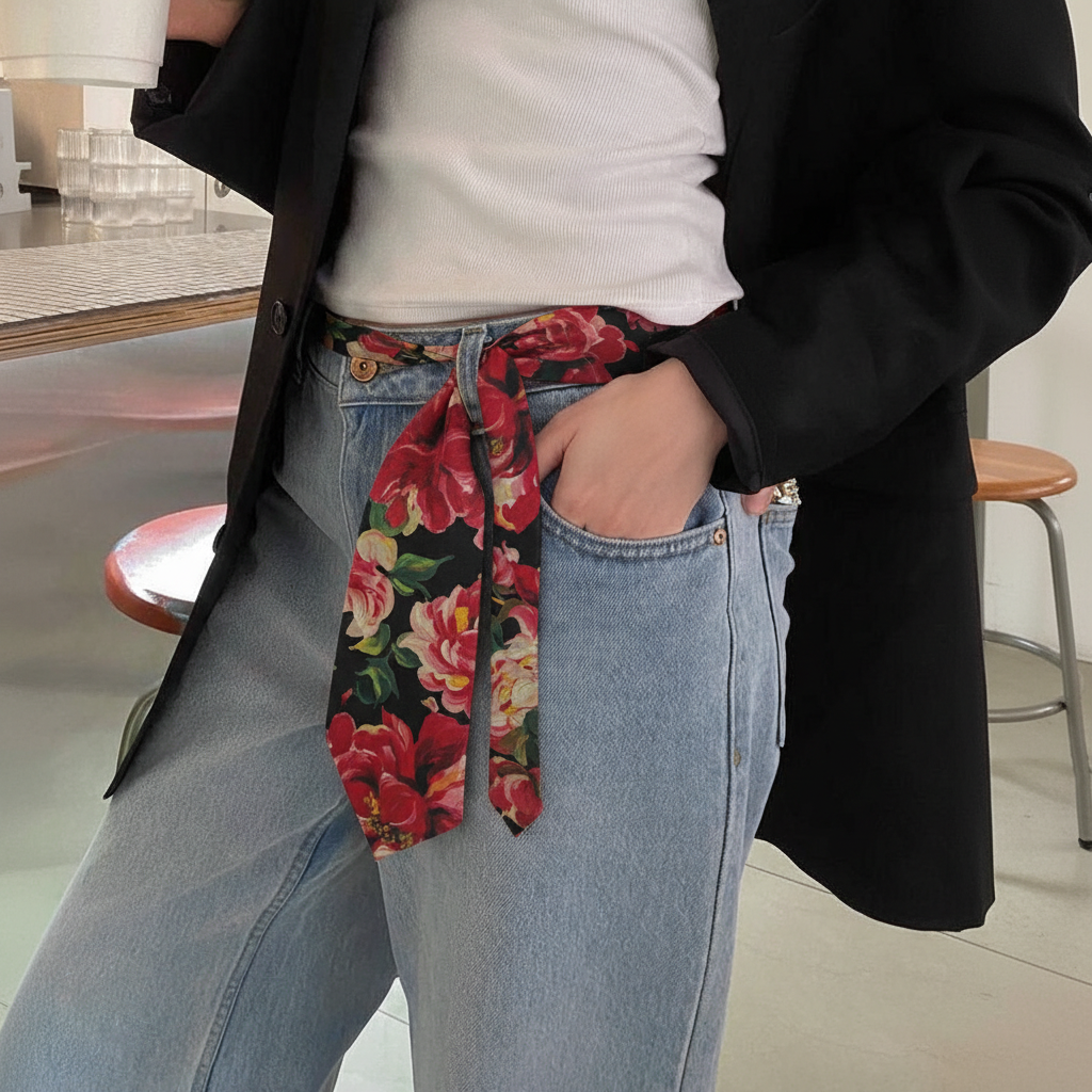 Corbata de Seda Twill Bad Sisters Rose Negro contactanos x emvio el mismo día  )