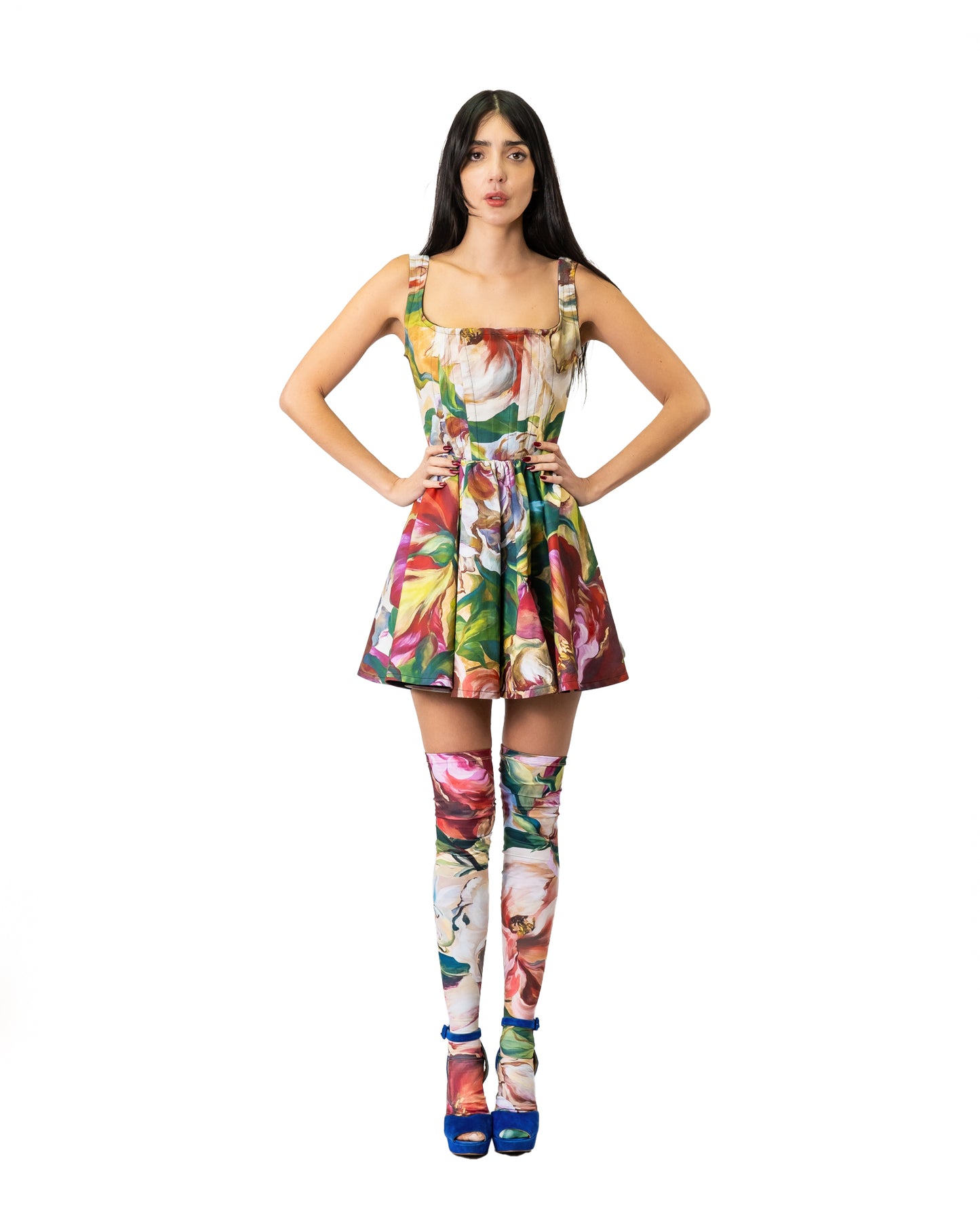 VESTIDO CORSÉT CUADRO AL ÓLEO