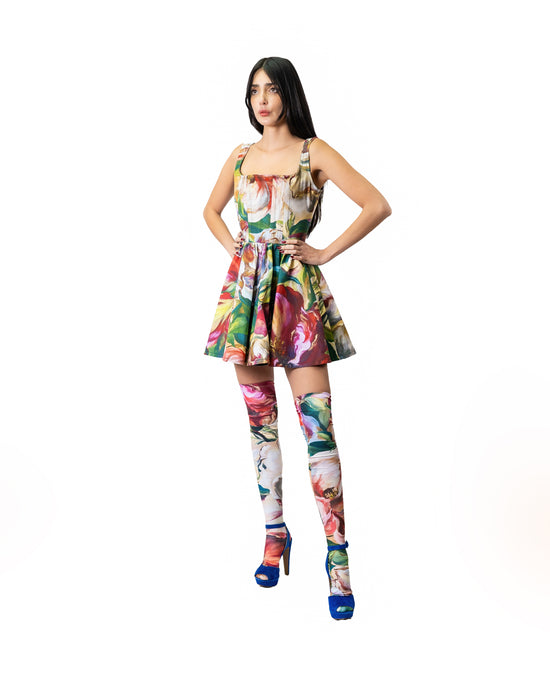 VESTIDO CORSÉT CUADRO AL ÓLEO