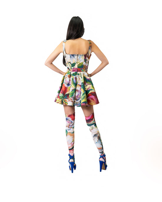 VESTIDO CORSÉT CUADRO AL ÓLEO