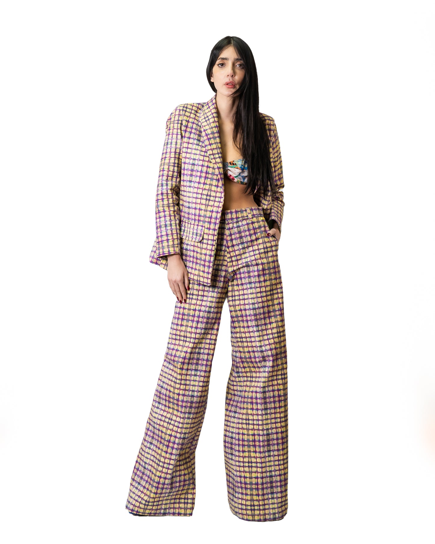 PANTALÓN SASTRE ESCOCÉS ALGODÓN