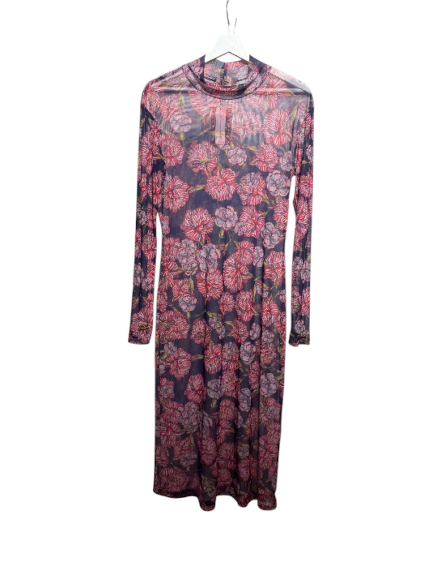 Vestido de malla Clavel manga larga con arte pintado a mano