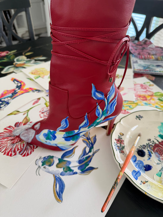 Botines de cuero pintados a mano – Colaboración Bad Sisters Beo Zapatos