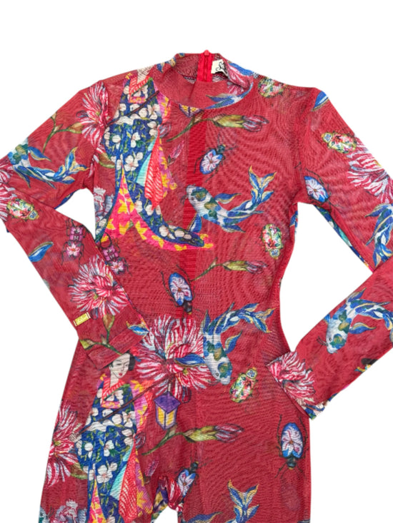 Catsuit de malla “segunda piel” con arte pintado a mano - edición limitada