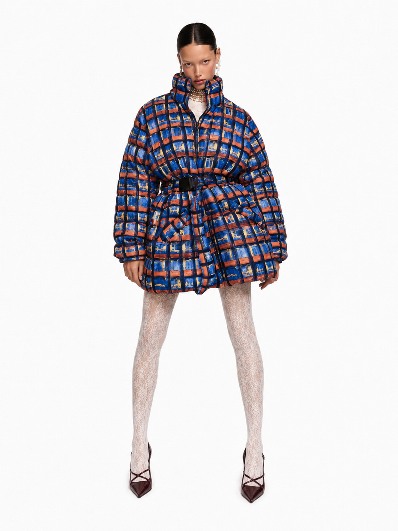 Parka Escocesa Azul
