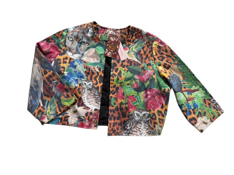 Chaqueta estilo Chanel forrada de gabardina de algodón pintada a mano | Bad Sisters