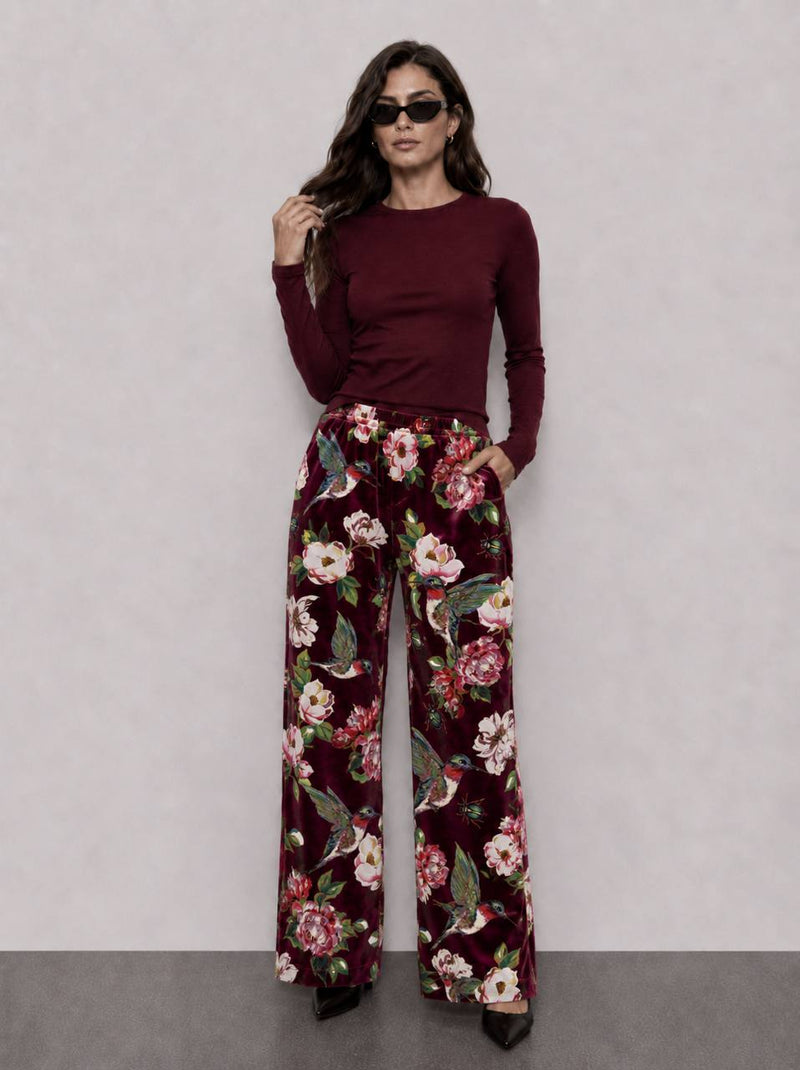 Pre Order - Pantalón Velvet Colibrí Burdeo | Bad Sisters