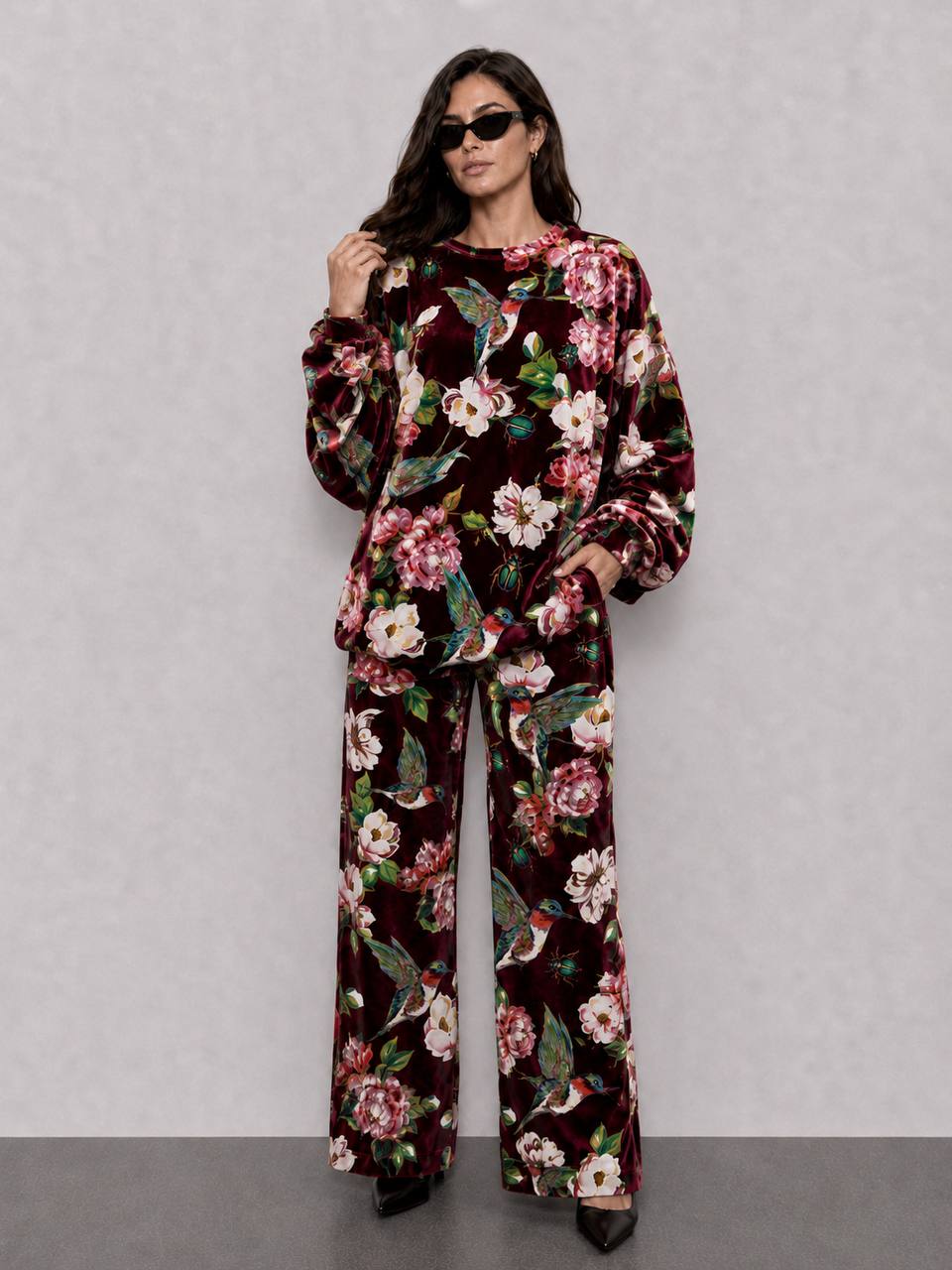Polerón Oversize Velvet Colibrí Burdeo | PRE ORDEN