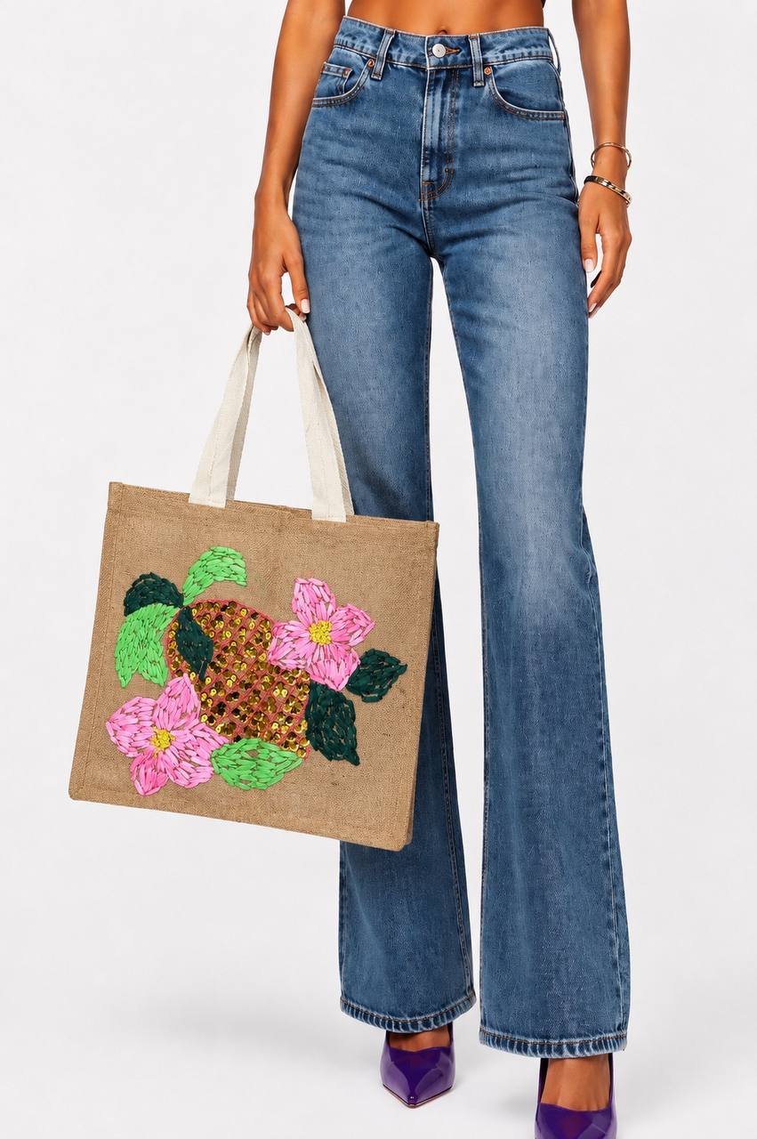 Bolsa Grande Cactus Floral Bordada | Bad Sisters
