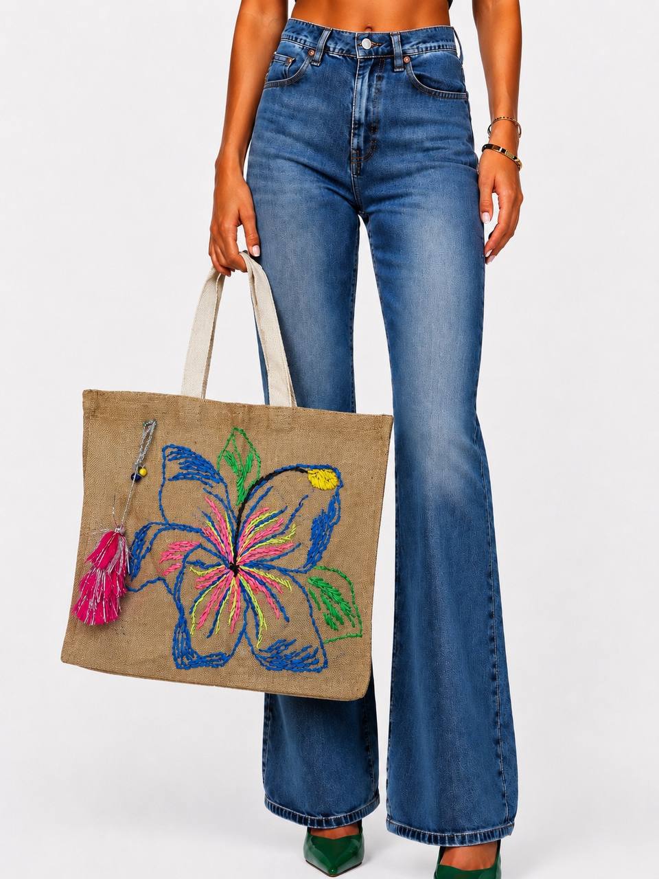Bolsa Grande Hibisco Bordada | Bad Sisters
