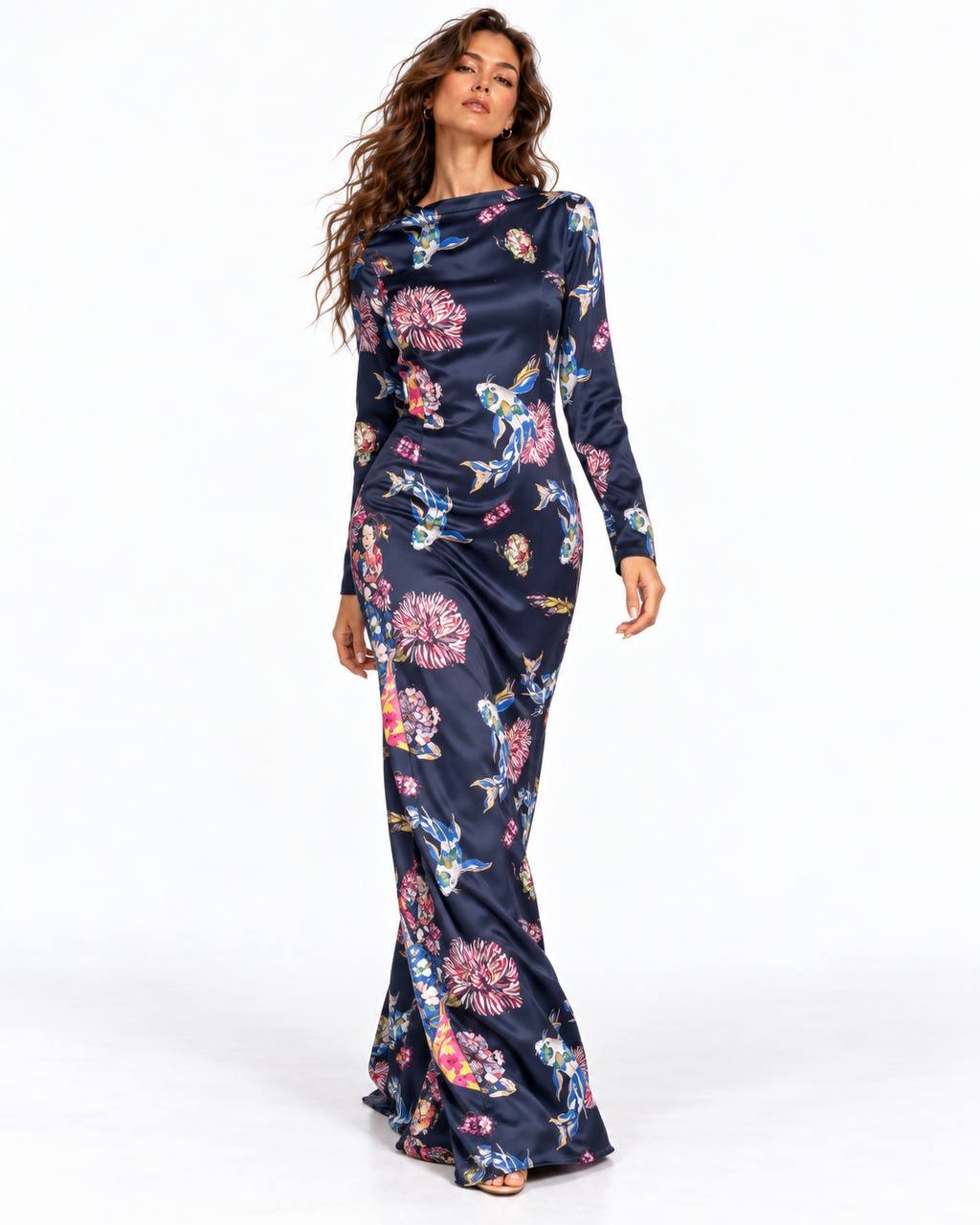 Vestido Largo Geisha Azul Satinado – Bad Sisters