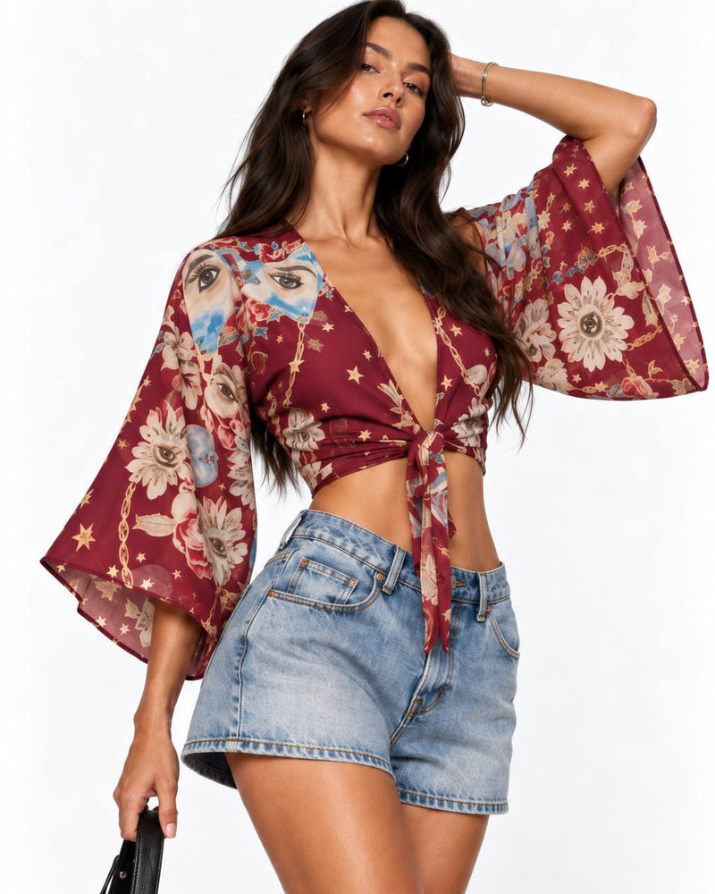 Blusa Tauro Ojos de Seda con Algodón