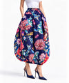 Falda globo larga con bolsillos, estampado multicolor