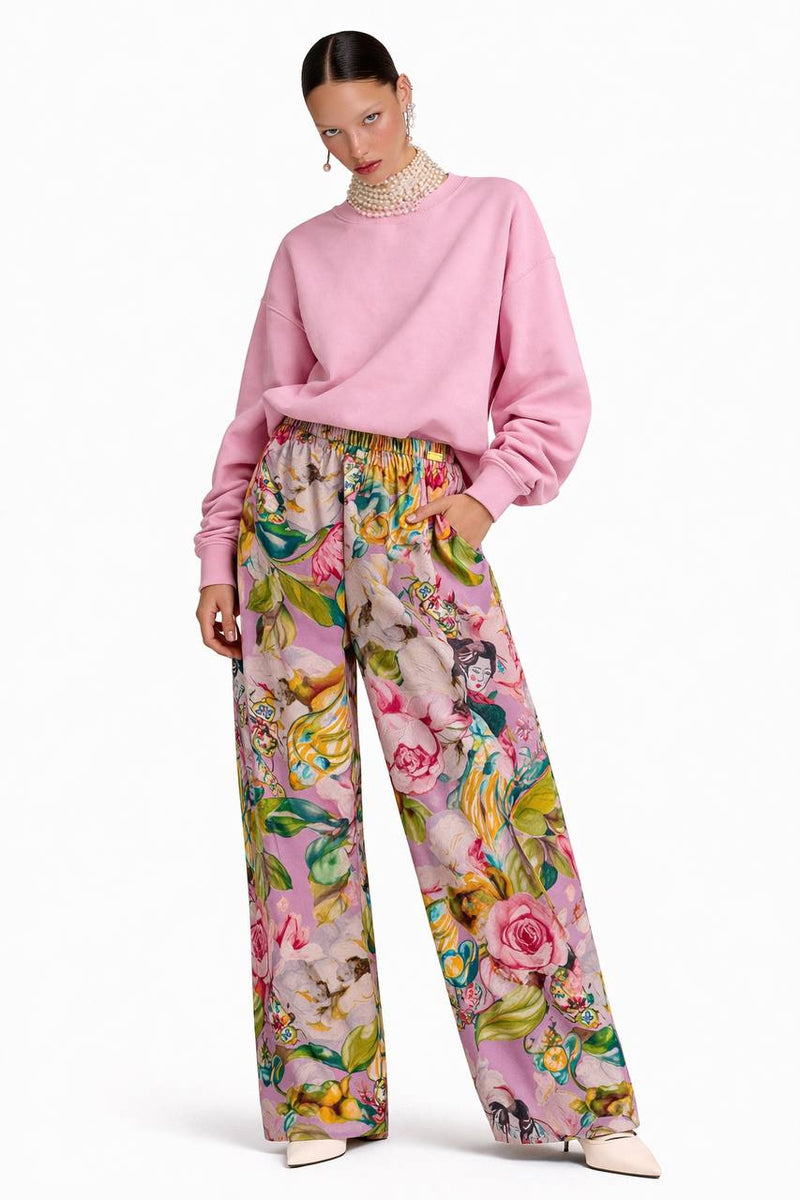 Pantalón Velvet Geisha Rosa de Bad Sisters