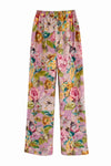 Vista lateral de Pantalón Velvet Geisha Rosa
