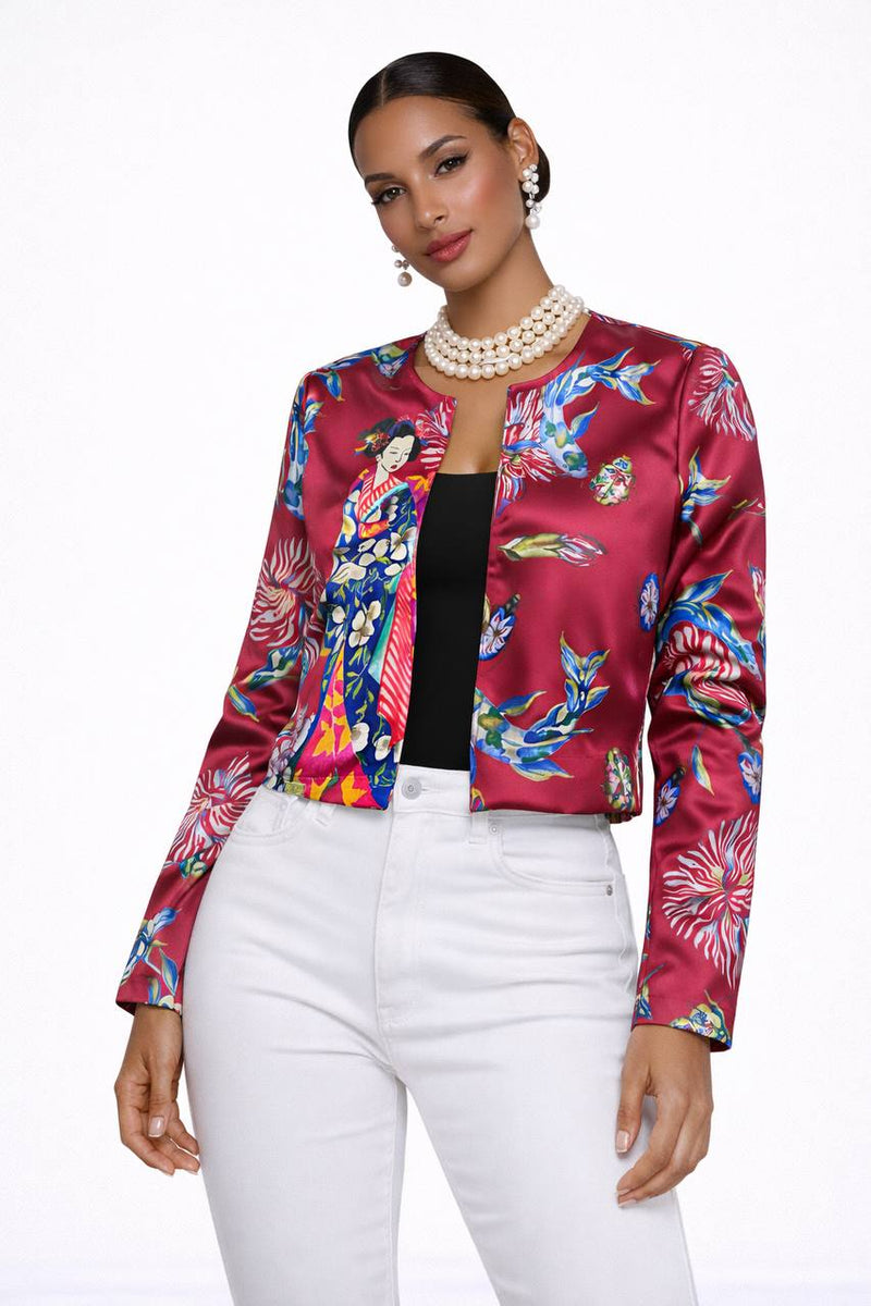 Tapado corte estilo Chanel con diseños pintados a mano de Bad Sisters