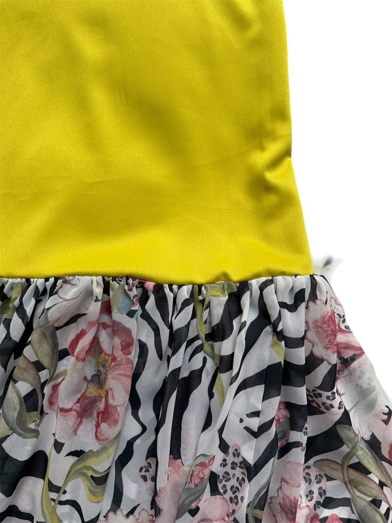 Vestido largo de gasa estampada semi transparente evasé | Bad Sisters