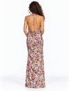 Vestido Halter Jardín Bad Sisters, vista posterior con espalda descubierta