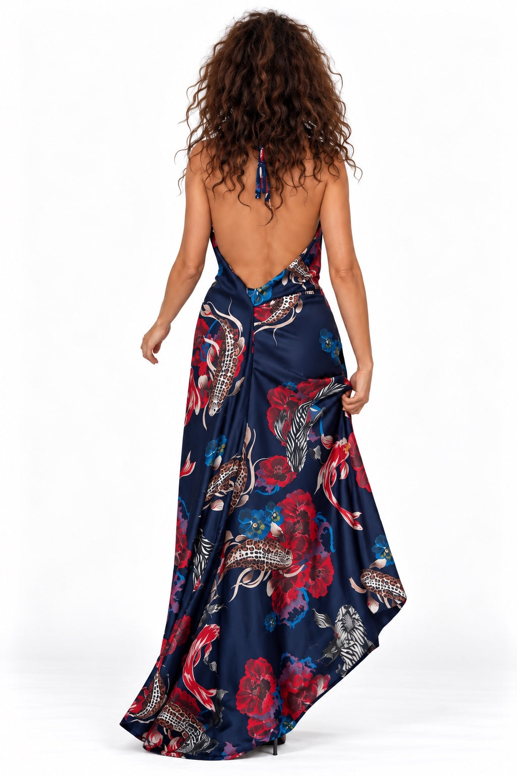 Vestido Jardín Koi Oriental Bad Sisters espalda descubierta