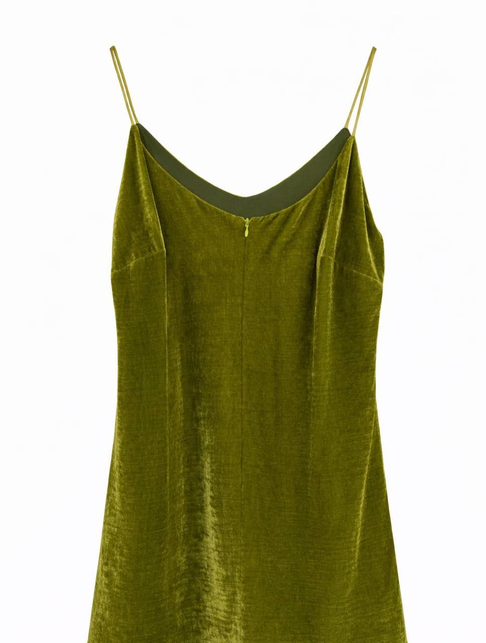 Detalle de Vestido pabilo Velvet verde
