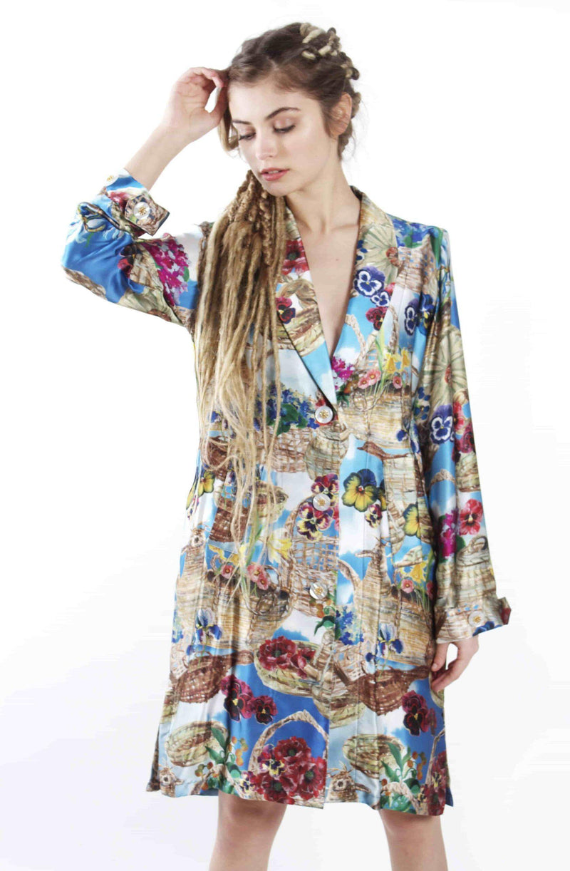 BLAZER VINTAGE CANASTO 100% SEDA