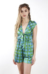 Jumpsuit Verde Escoses 100% seda