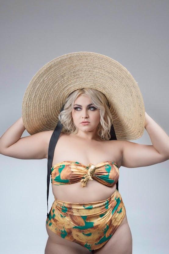 Conjunto Pin Strapless Mancha Oro Verde - Bad Sisters Design