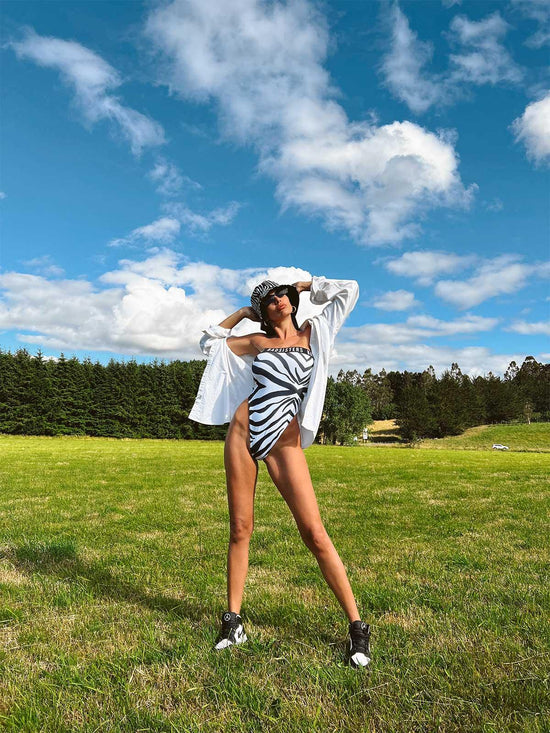 Traje baño entero last cebra negro - Bad Sisters Design