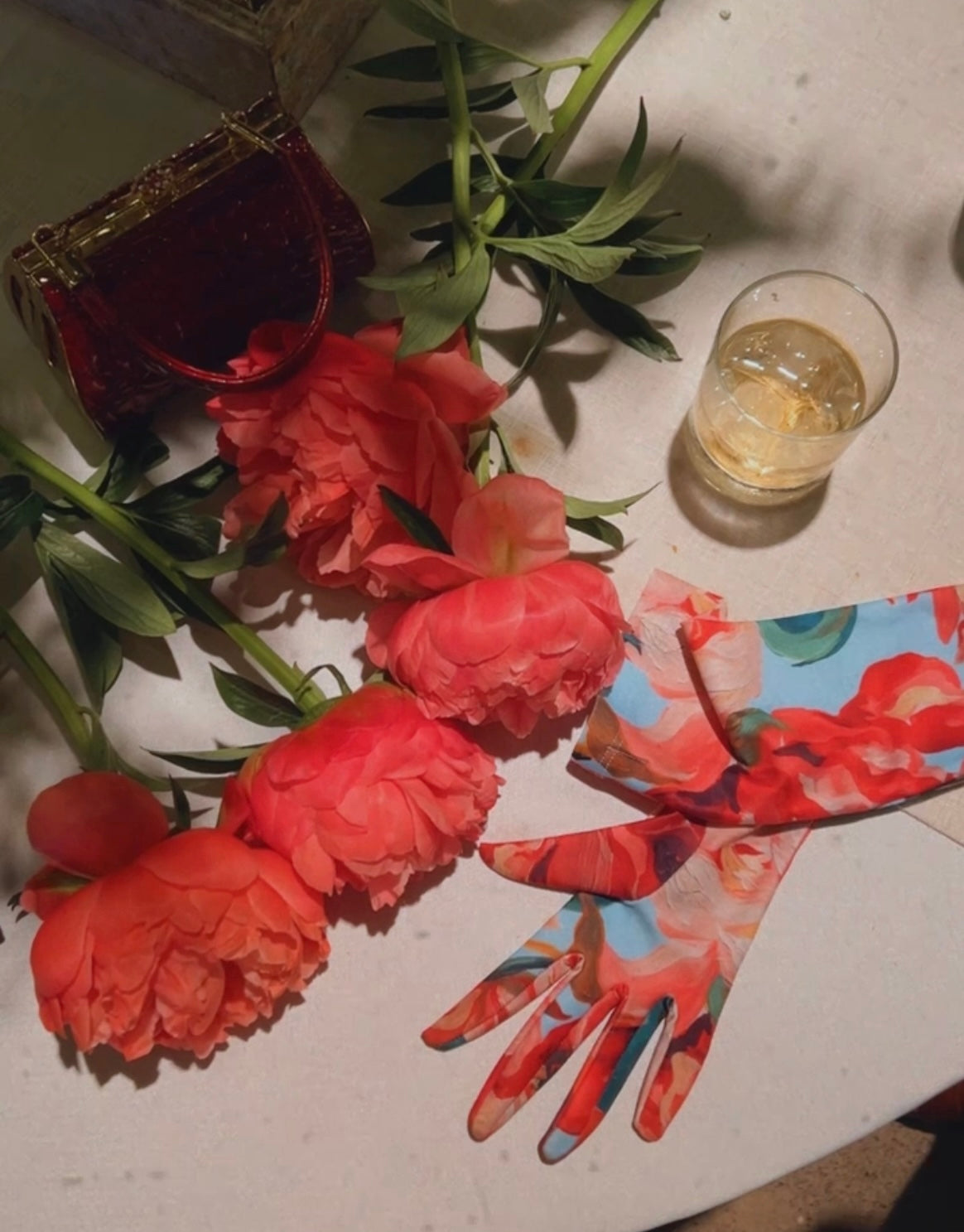 GUANTES LARGOS ROSE CELESTE